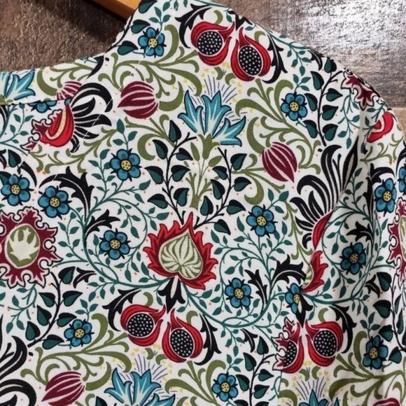 J. Jill floral persian vintage button up floral vneck tunic top woman's size s - Picture 7 of 10